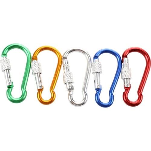 10Pcs Assorted Color Aluminum Alloy Carabiner Clip Hook Bottle Holders #8