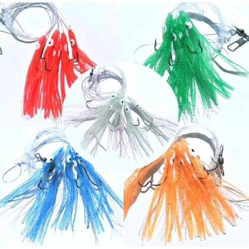 10 packs 14# Sabiki Rig Octopus soft fishing lure with fishing hook Mixed colors Free shipping