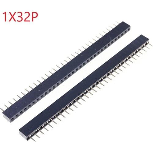 100pcs 1x32 P 32 Pin 2.0 mm PCB Female Header Pin Headers Single row Straight Through Hole Insulator height 4.30mm Rohs Reach