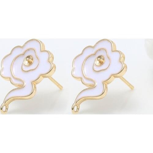 15*18MM 14K Gold Plated Brass Clouds Stud Earrings Sterling Silver Pins Earrings DIY Jewelry Making Accessories