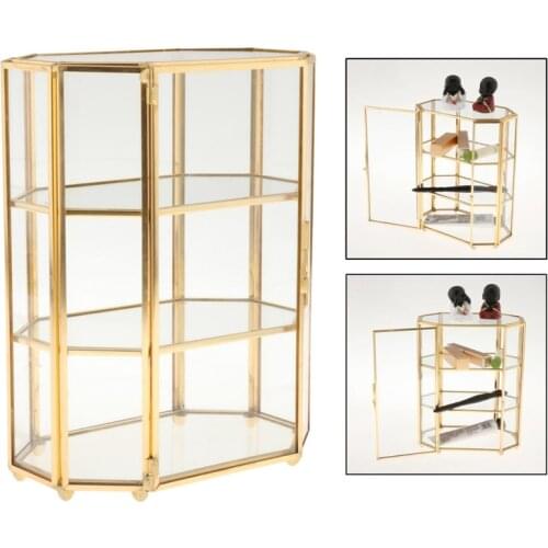 3-Tier Jewelry Box Glass Makeup Organizer Jewelry Box Multifunction Display Case for Dressing Table Decoration Storage