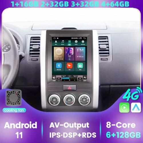 4G LTE Android 11 For NISSAN X-Trail 2008-2011 Tesla Type Multimedia Stereo Car DVD Player Navigation GPS Radio Built-in Carplay