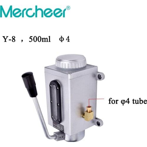500ml Lubricating Manual Oil Pump Hand Lubrication 500CC CNC 4mm Double Outlet Port Manual Lubricating Pump