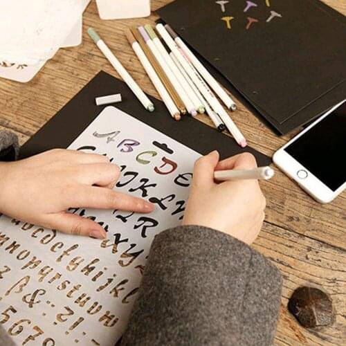 Alphabet ABC Number Layering Stencils Sticker Painting Scrapbooking Paper Card Template Decoration