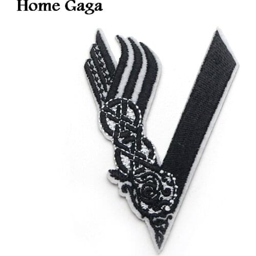 D0345 Homegaga Viking Embroidered cartoon patches iron on popular for hat bag shoes Applique accessories for DIY Patchworks