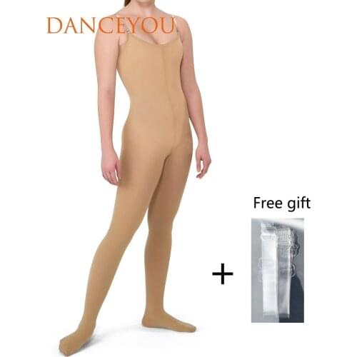 DANCEYOU Ballet Gymnastics Latin Unitard Girl Camisole Sleeveless Full Body Leotard Dance Catsuit Bodysuit Body Tights For Women