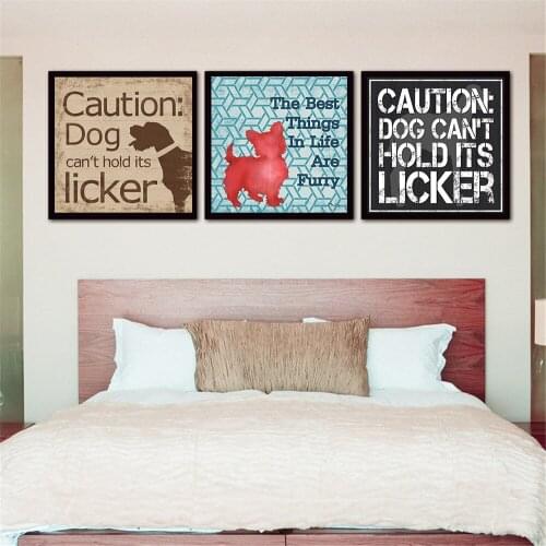 Nursery All You Need is Love and a Dog Quotes Home Dog Love Canvas Painting Living Room Deocration Vintage Poster Wall Art