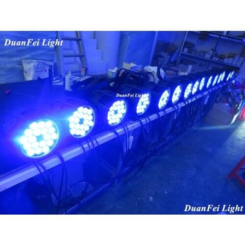 Flightcase) 6lot high bright led dmx rgbwa par lights 18x15w 5in1 led par light rgbwa ip65 lyre wash led par 64