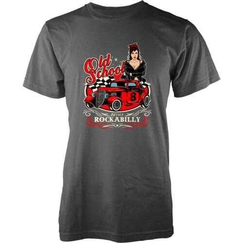 Cotton Printed Man Fashion Round Collar T Shirt Old School Rockabilly Hot Rod Garage Custom Car T-Shirt S-Xxlhip Hop Tops