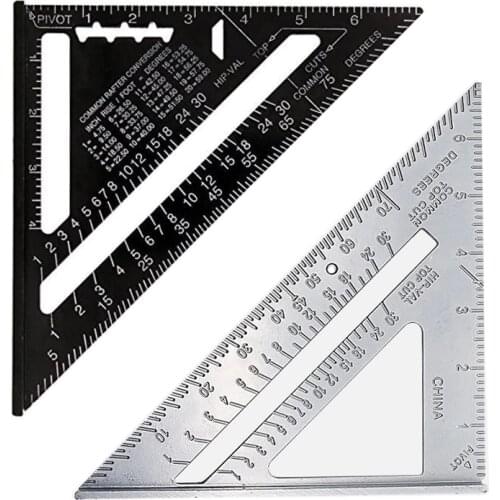 7/12inch Measurement Tool Aluminum Alloy Triangele Angle Square Ruler Protractor Woodworking Framing Building Layout Gauge Tools