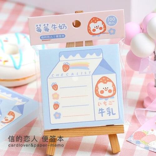 Kawaii Cartoon Memo Pad Scrapbooking Material Portable Notebooks Diaries Personality Korea Stationery School Supplies 100sheets