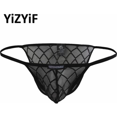 Sissy panties sexy Mens jockstrap Mesh Gridding Mesh Bikini Underwear tanga hombre thong men lingerie sexy underwear men briefs