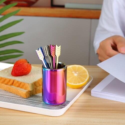 2020 New Creative 304 stainless steel fruit fork set fruit sign coffee honey stir stick delicate gold plated tableware