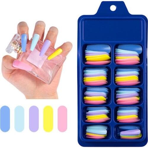 100pcs False Nails Coffin Extension Forms Nail Tips Fingernails Artificial Fake Nail Polish Decor Nail Accessories