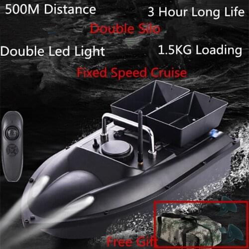 New Update Fixed Speed Cruise Function 500m Smart Lure Fishing Remote Control Fishing Bait Boat Double Hopper 3hour life Auto