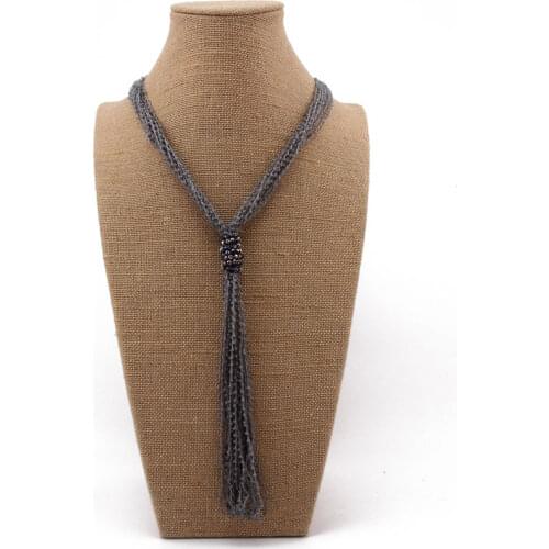 Beadsland multilayer small beads long Y shape necklace classic style fashionable graceful women necklace jewellery gift