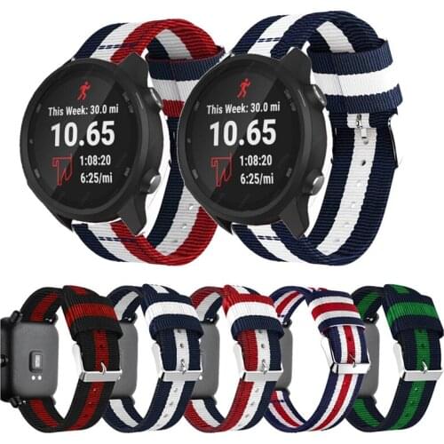 Nylon Canvas Strap For Garmin Vivoactive 3 Music Smart Watch Strap Replacement Sport Band Bracelet For Forerunner 245 645 Belt