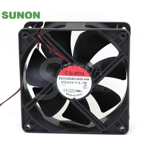 For Sunon EEC0382B3-0000-A99 12038 120mm 12cm DC 24V 3.1A 2-wire -pin server inverter case axial cooling fans