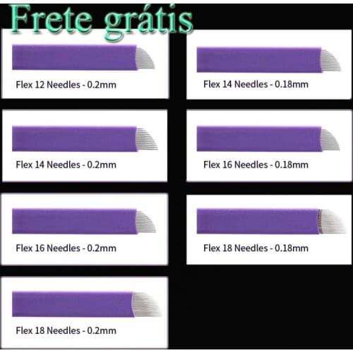 Extremely Thin 0.18mm/0.2mm Nano Tattoo Needle Blade 12/14/16/18 Flex Curved Microblading For Permanent Makeup Eyebrow Pen