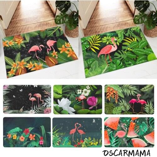 Tropical Rainforest Flamingo African Decoration Interior Entrance Hall Carpet Living Room Floor Mat Kitchen Hallway Terrace Rug
