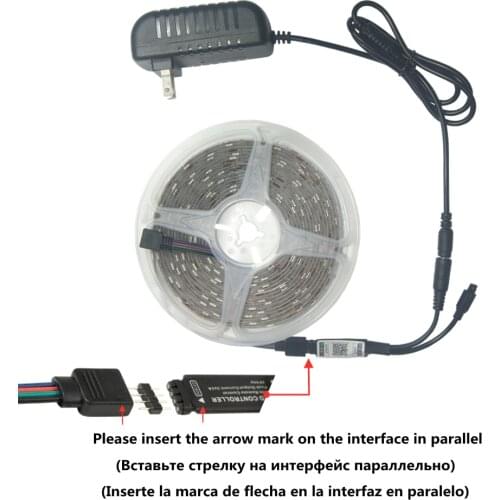 Waterproof Infrared 20M Stuitable LED Light Strips For Indoor Atmosohere RGB Lights 5M 10M Lights Bluetooth Controller + Adapter