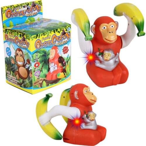 Funny Electronic Tumbling Orangutan Toys 360 Degree Rotation with Light and Music Flashing Gift for Kids Children