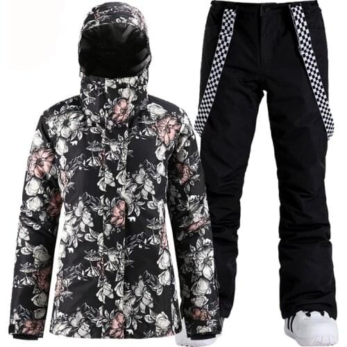 SMN Womens Snow Suit Outdoor Sports Costumes 10k Waterproof Windproof Wear Snowboard Clothing Sets Ski Jackets + Pants Girls