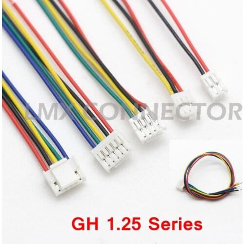 10 PCS JST GH Series 1.25mm Cable Wire Connector 2P 3P 4P 5P 6P 7P 8P GH1.25 with Lock 150MM 28AWG Single End Replace JSTA1257