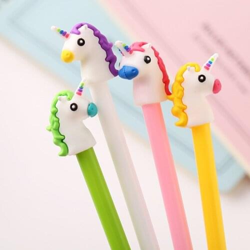 24pcs Creative Cute Animal Cartoon Pink Rabbit Gel Pen Materiais Escolares Pens for School Kawaii Pen Cute Stationary