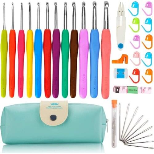 37pcs Crochet Hooks Colorful Woolen Knitting Tools Crochet Hooks Knitting Needles Set With Bag for handmade