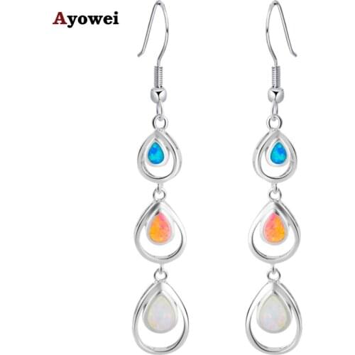 4.49g earring Special Color Fire Opal Silver Stamped Drop Earrings Women Health Fashion Jewelry Opal Jewelry OE286A