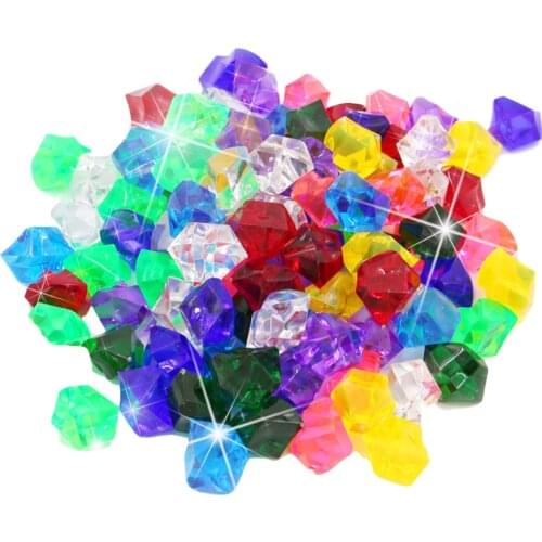 400PCS Plastic Gems Ice Grains Colorful Small Stones Children Jewels Acrylic Jewels Treasure Ice Counter Crystal Diamonds Toy