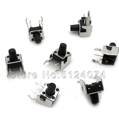 50pcs/lot 6×6×8mm Horizontal with bracket switch 6*6*8MM touch switch micro key switch horizontal button switch copper pin