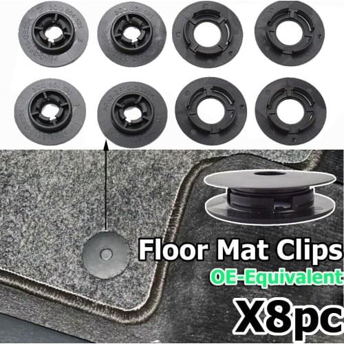 8pcs Car Mat Carpet Clips Fixing Grips Clamps Floor Holders Sleeves Premium Kit Anti Skid Fastener Retainer Resistant 3D0864521