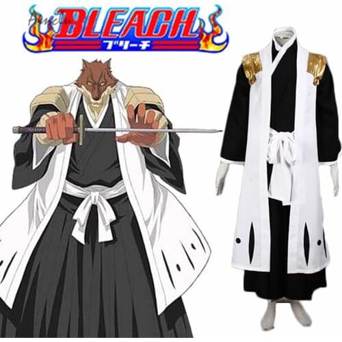 Ainclu Free Shipping Bleach Kimono Gotei Thirteen Komamura Sajin Captain of the 7th Division Soul Reaper Cosplay Costume