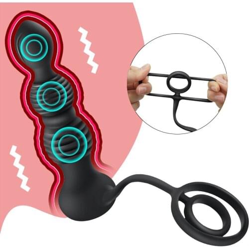 Remote Control Anal Vibrator for Men Prostate Vibrator Men Delayed Ejaculation Trainer Testile Stimulator Adult Sex Toys for L1