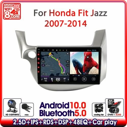 T10 Android 10.0 for HONDA FIT JAZZ 2007 2008 2009 2010 2011 2012 2013 Car Radio Multimedia Video Player Navigation GPS 2din DVD