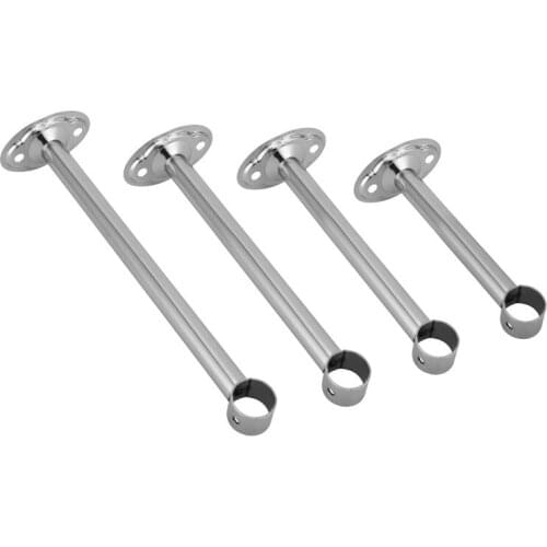 Stainless steel balcony clothes rail Hanging seat hanging through hanger rod bracket Top mounting flange seat clothes rail