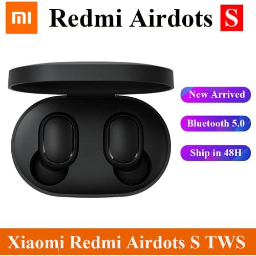 New Original Xiaomi AirDots S TWSEJ05LS TWS Wireless Bluetooth Earphone Stereo V5.0 Headphones Mic Handsfree Earbuds AI Control
