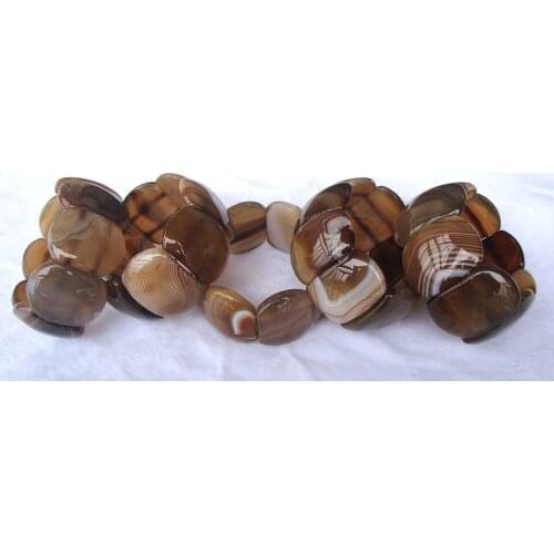 Free Shipping Natural Brown Botswana Agate Oval Beads Bracelet Women Jewelry Accessories Weddings Parties Birthday Gift