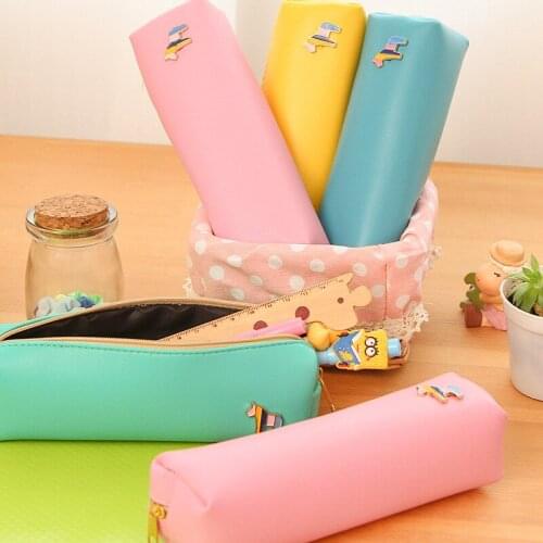 Rainbow Color Horse Pen & Pencil Bag PU Leather Storage Pouch Case Organizer for Pens Erasers Stationery Office School gift F345