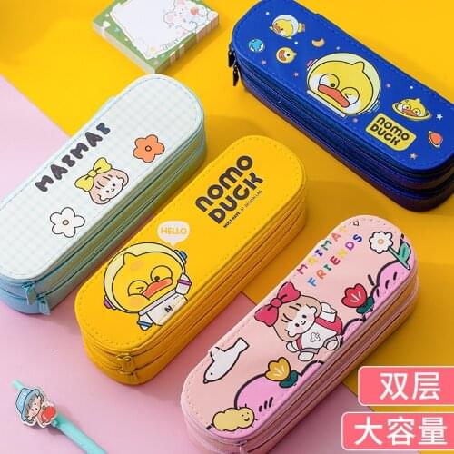 Double Layer pencil cases bag kawaii school supplies stationery pencil pouch stationary cute korean unicorn storage