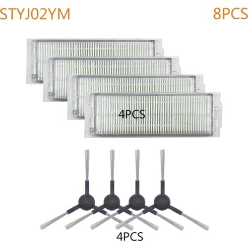 8PCS Robot Vacuum Cleaner HEPA Filter Brush Accessories for xiaomi mijia mi styj02ym home Vacuum Cleaner Filter xiami Parts