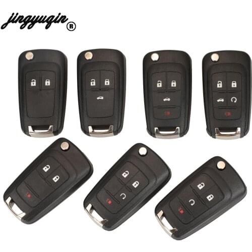 Jingyuqin 2/3/4/5Buttons Folding Remote car Key Case For Chevrolet Cruze Epica Lova Camaro Impala For OPEL VAUXHALL HU100 Blade