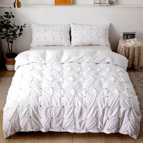 Luxury Bed Set Comforter Bedding Sets White Duvet Cover Set Pillowcase Home Texile No Sheet Single Double Queen King