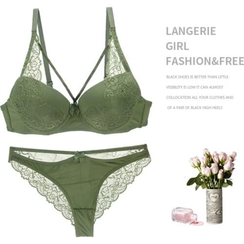 2019 Big Size Strappy Bra Sets Lace Push Up bra Women Sexy Lace Bra Panty Sets Plus Size 34/75 36/80 38/85 40/90 42 B C D E Cup