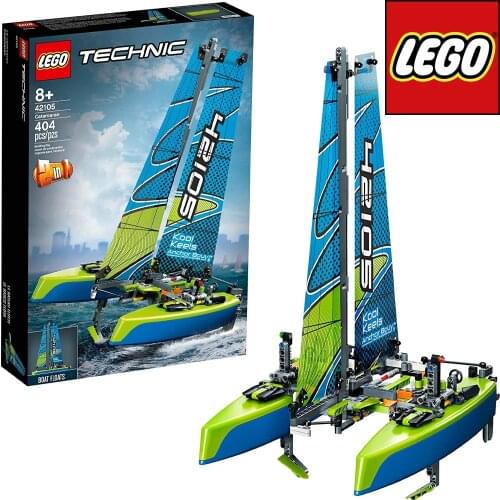 LEGO Technic Catamaran 42105 Model Sailboat Building Kit 404 Pieces New 2020 Birthday New Year Gift Toys For Boys Water Boat Toy