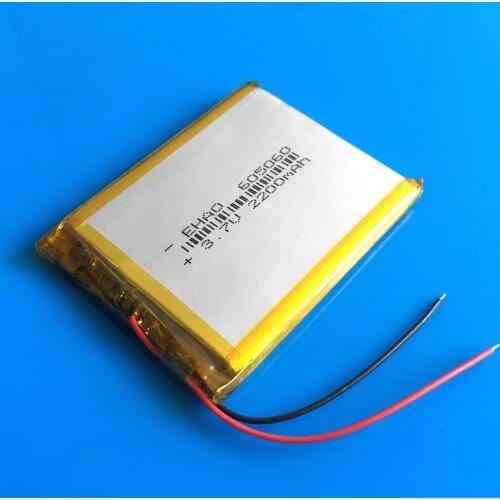 605060 3.7V 2200mAh lipo polymer lithium rechargeable battery cell for GPS navigator DVD power bank Tablet PC PAD PDA camera GPS