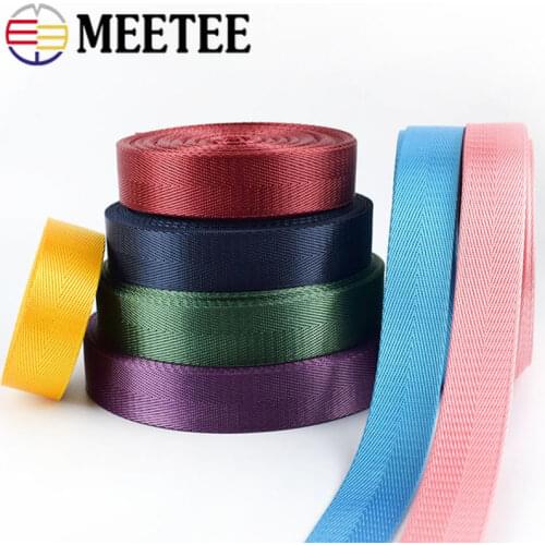 Meetee 5M 20-50mm Nylon Tapes for Car Seat Belt Backpack Strap Webbing Ribbon DIY Luggage Binding Tape Sewing Accessories RD001