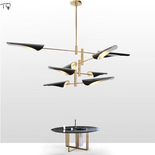 Nordic Minimalist Metal Chandelier Lighting Modern Art Designer Industrial Suspension Luminaire Bedroom Living Room Hanging Lamp